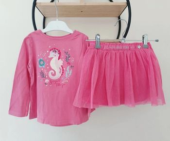 3 ans ensemble teeshirt sergent major et jupe tape a l'oeil