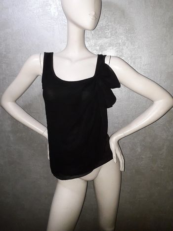 débardeur noir en voile devant avec noeud bisou's project taille 38/40