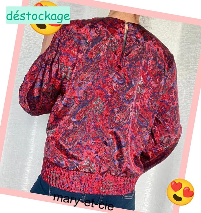 SOLDÉ - Blouse manches longues effet satiné taille M - photo numéro 4