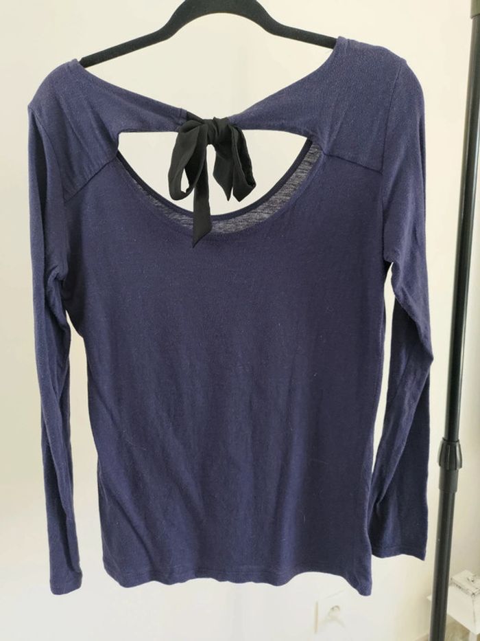 Etam t-shirt manches longues marine M - photo numéro 2