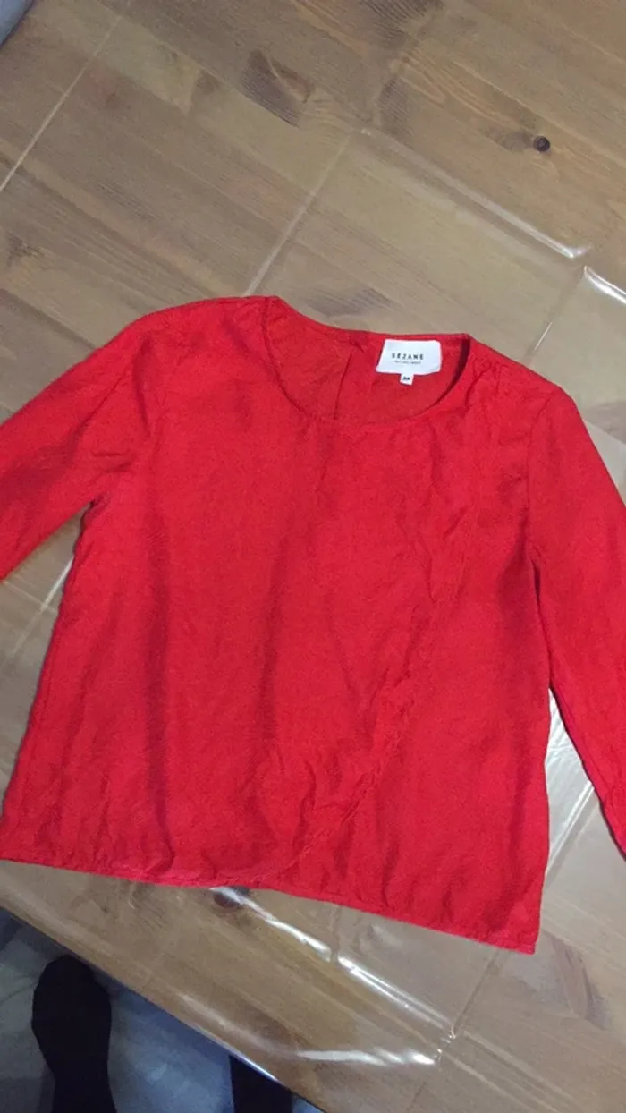 Blouse en soie rouge sezane - photo numéro 3