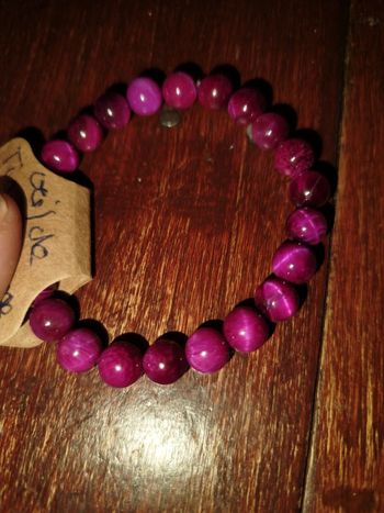 Bracelet œil de tigre rouge 8 mm
