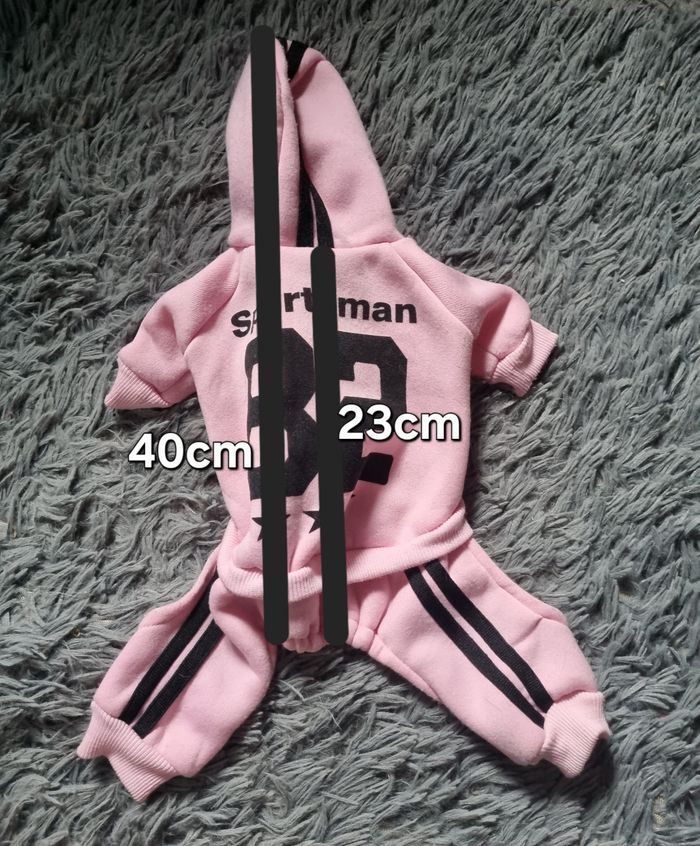 Combinaison jogging rose taille XS pour chien ou chat - photo numéro 7