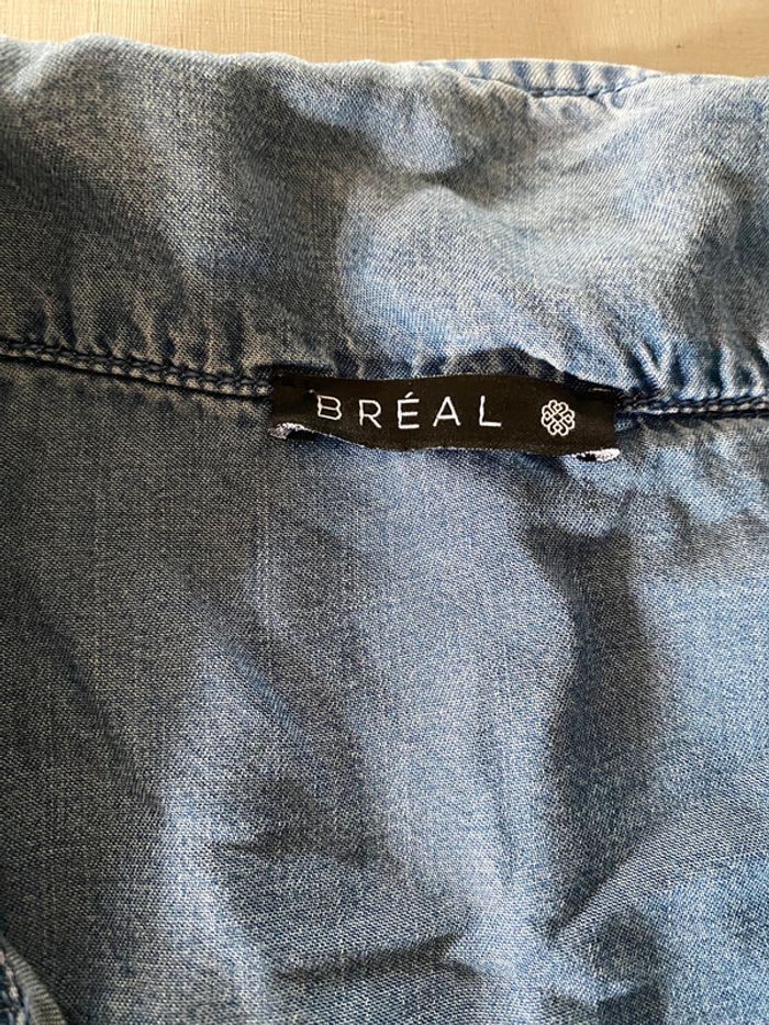 Blouse chemise jeans Bréal taille M manches longues avec strass - photo numéro 14