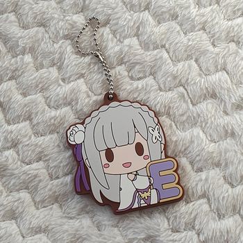 Porte clé re zero Emilia letter E japon japan japao giaponne gasha gashapon gacha gachapon