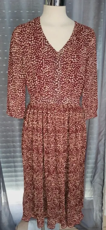 Robe longue manches transparentes 36 camaïeu