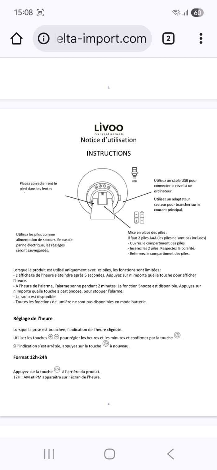 Réveil  lumière musique  Rohs - photo numéro 6