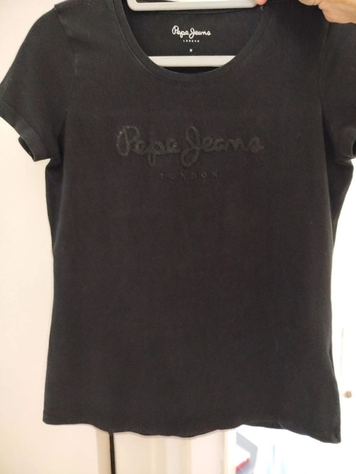 Tee shirt femme noir Pepe Jeans taille 38 - photo numéro 5