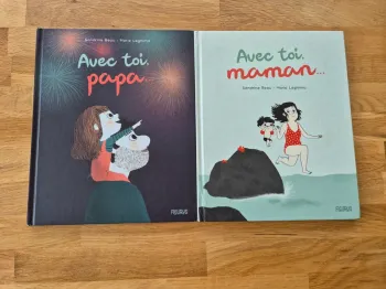 Lot de 2 livres Avec toi papa et avec toi maman Sandrine Beau