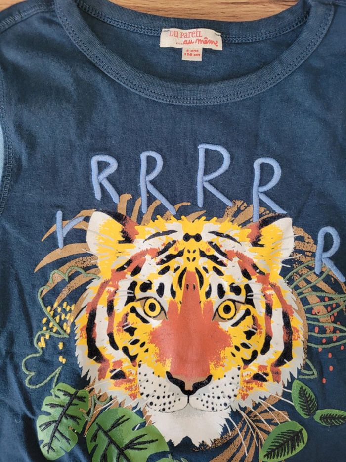 T-shirt manches longues dpam tigre 🐅 6 ans - photo numéro 2