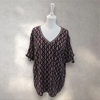 Blouse fluide manches courtes décolleté en v taille 46