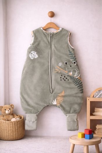 Turbulette bébé à pieds Petit Béguin - vert motif koala