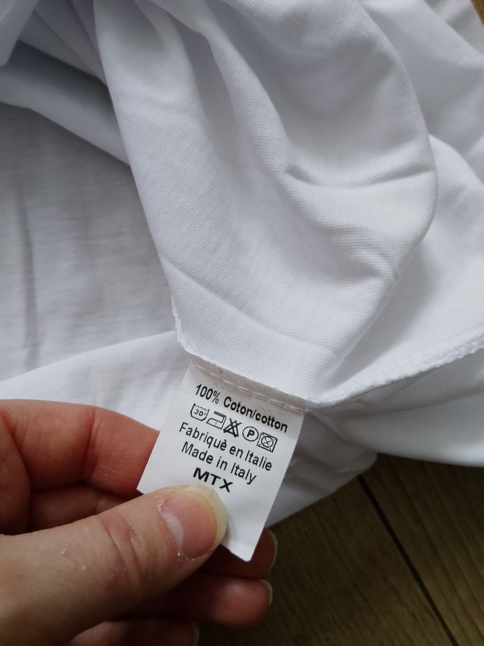 T-shirt uni blanc en coton pour homme manches courtes S MTX - photo numéro 4