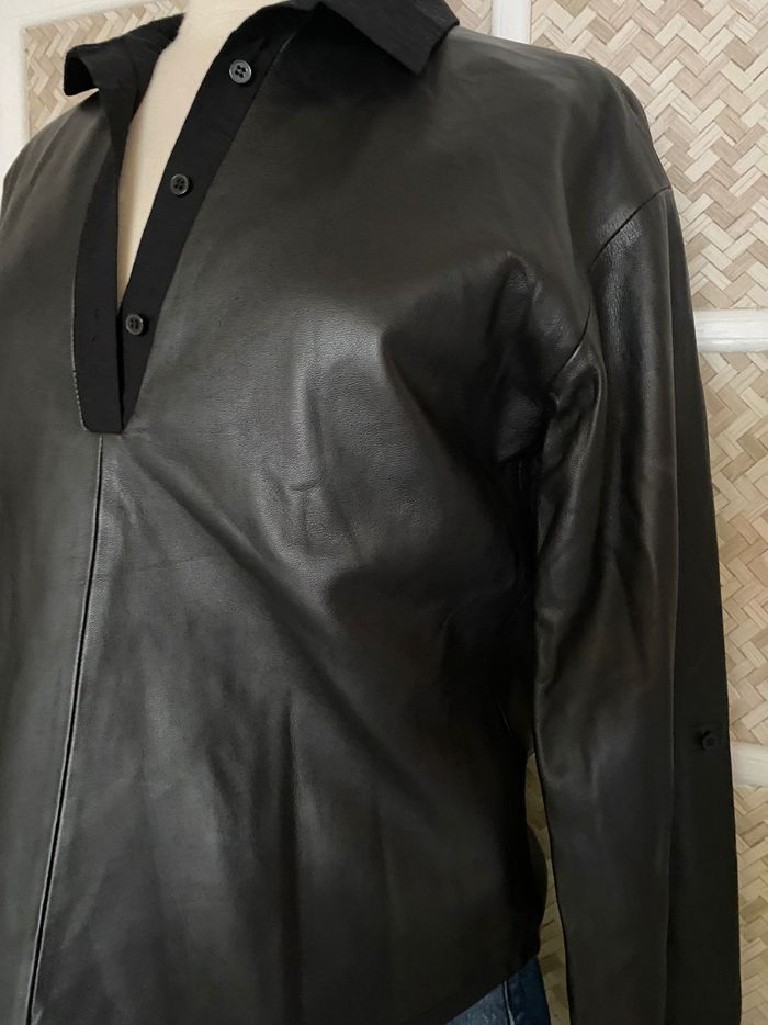 Chemise Noir  Cuir D'agneau Kookaï Taille 38 - photo numéro 3