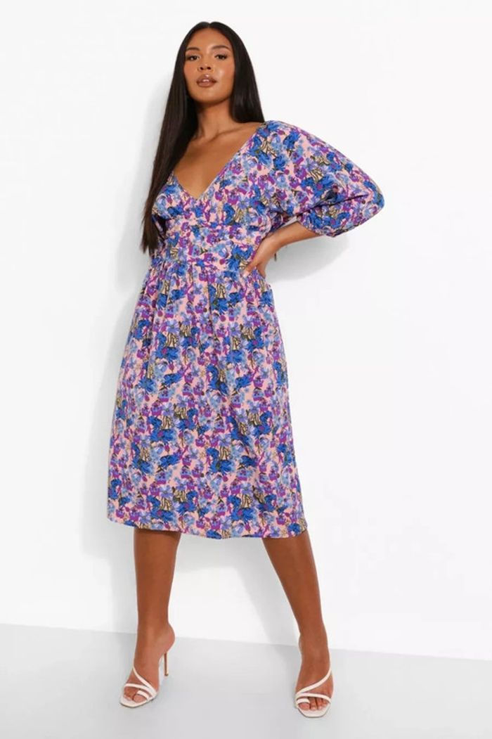 Robe mi-longue fleurie neuve 46 - photo numéro 10