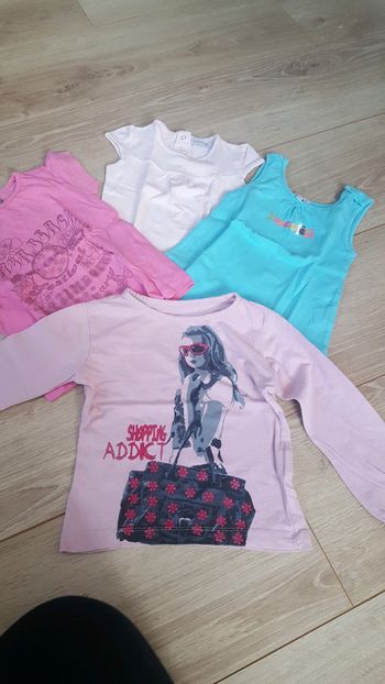 Lot de 4 tee shirts fille 2 ans
