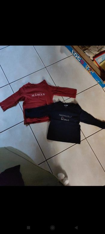 2  hauts manches longues