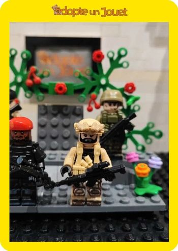 🚁 Lot de 4 figurines militaires 🔫 LM25 🪖Forces Spéciales - type Lego