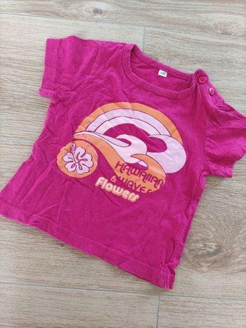 T-shirt fushia années 70 23 mois