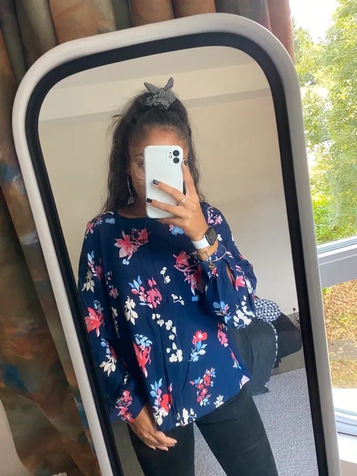 Blouse à fleurs manches longues - photo numéro 3