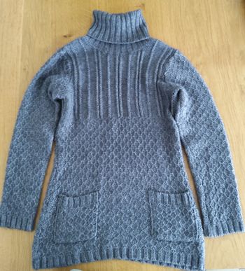 Robe pull grise col roulé