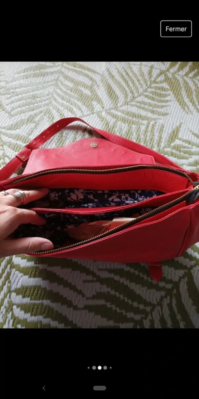Sac bandoulière rouge/rose - photo numéro 4