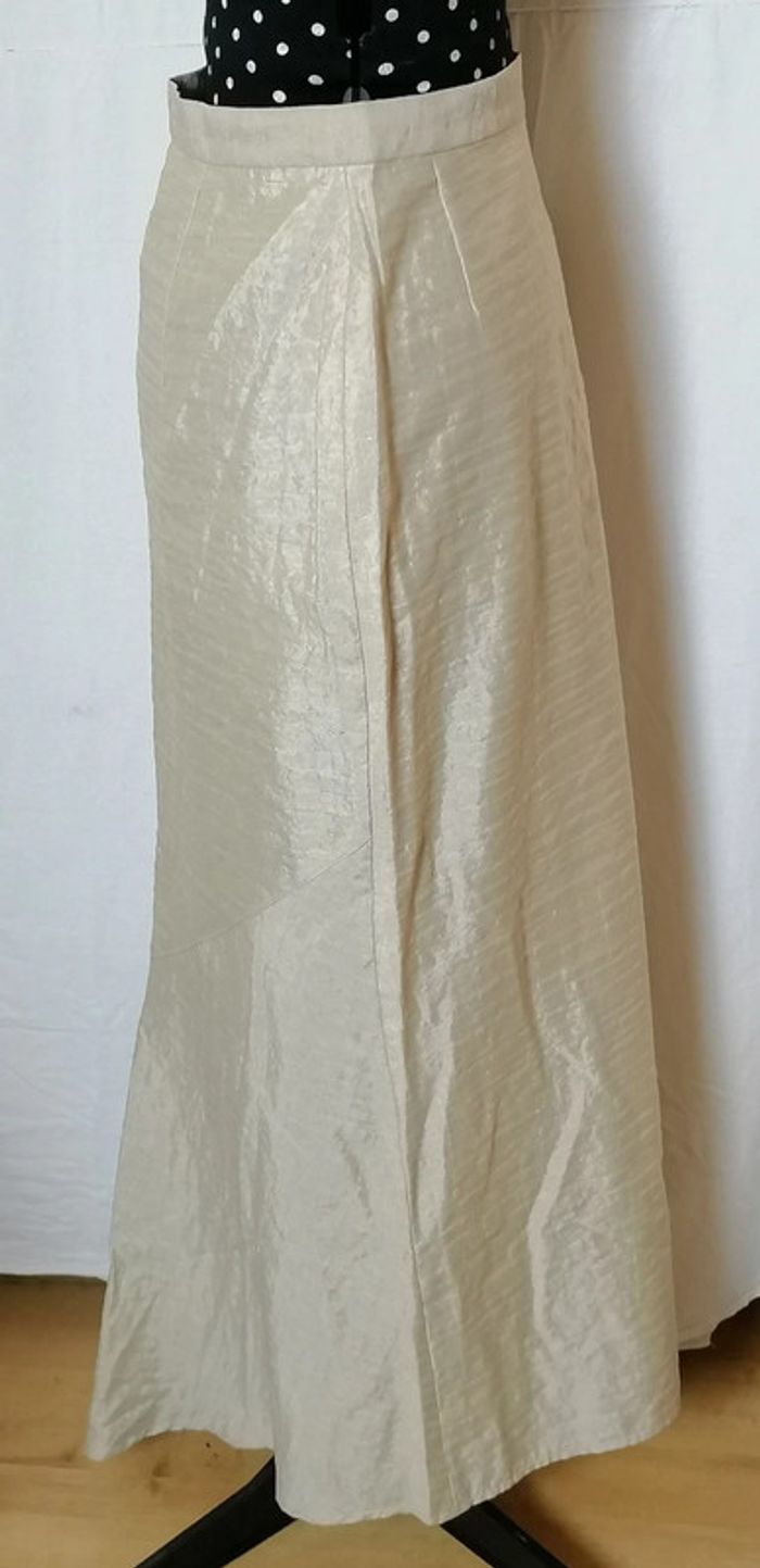 Jupe longue beige effet satin taille 40 Sonja Marohn - photo numéro 7