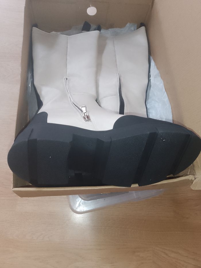 Botte femme beige et noir - photo numéro 3