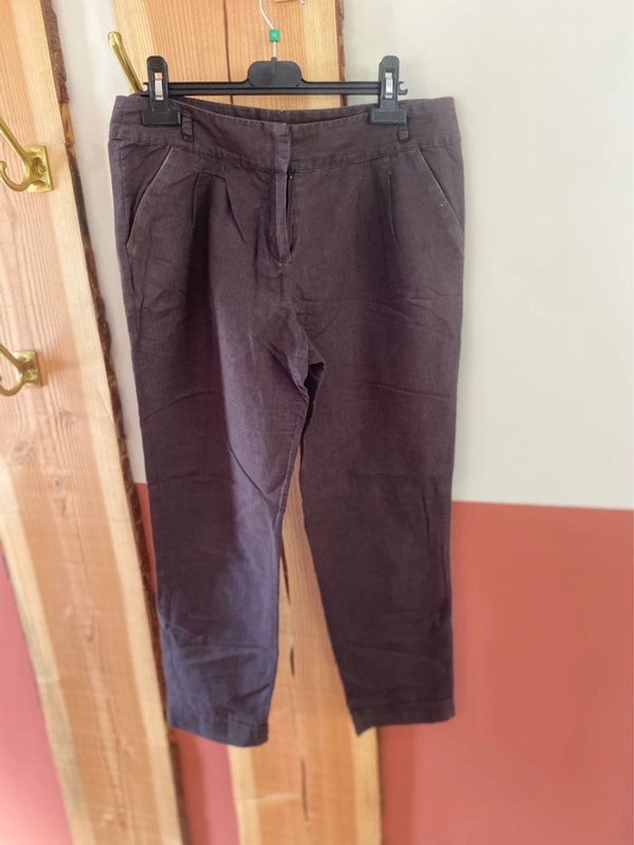 Pantalon 7/8eme en lin vintage