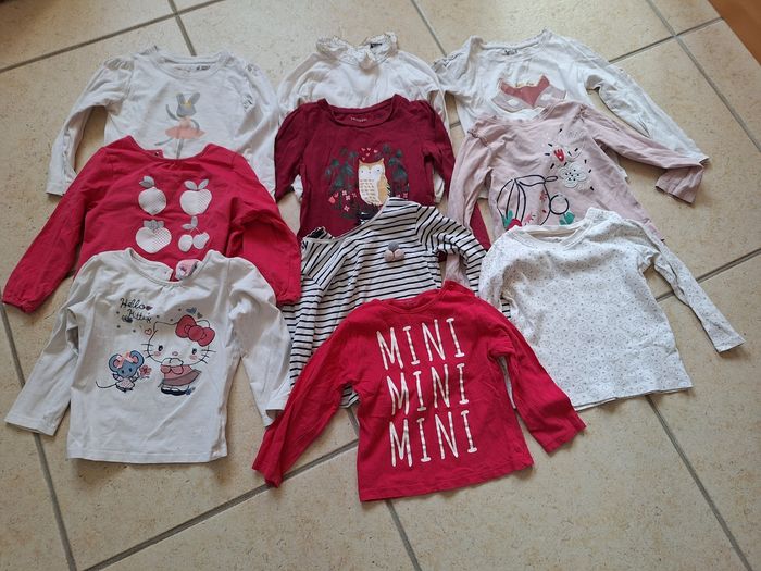 Lot 10 hauts pulls fins manches longues / 2 ans- 24 mois