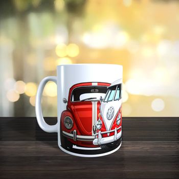 Mug  VW cox et combi version caricature 