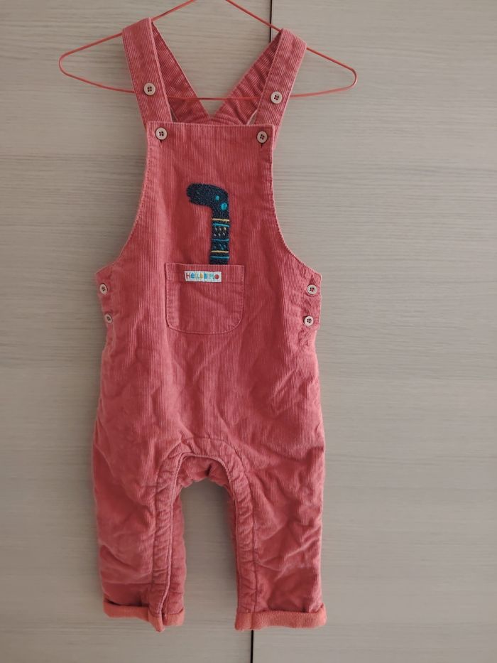 Salopette, Orchestra, 23 mois, velours côtelé orange, bride 2 positions, poche devant