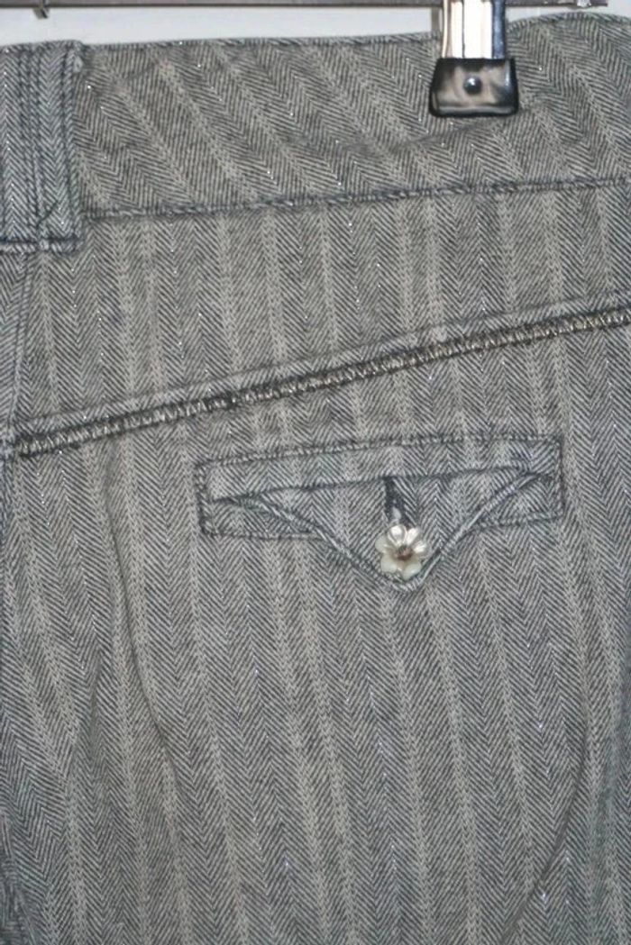 Pantacourt Hiver Ikks gris avec légers fils argentés - photo numéro 5