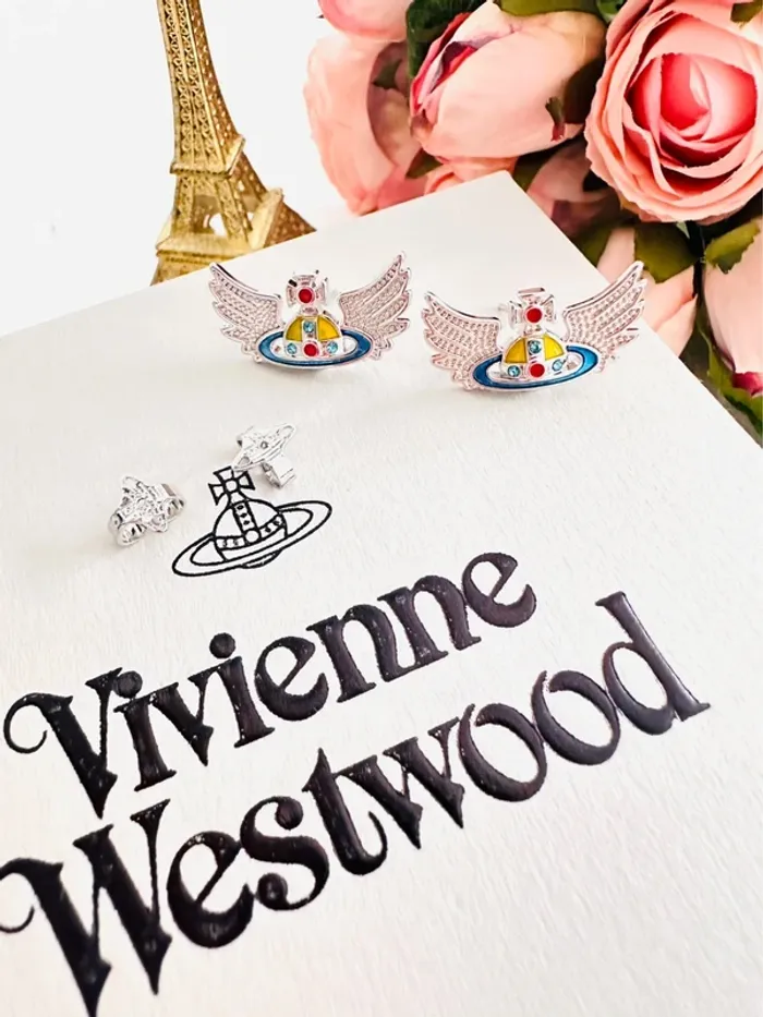🪽Boucles d’oreilles Vivienne Westwood Orbite ailé multicolore - photo numéro 4