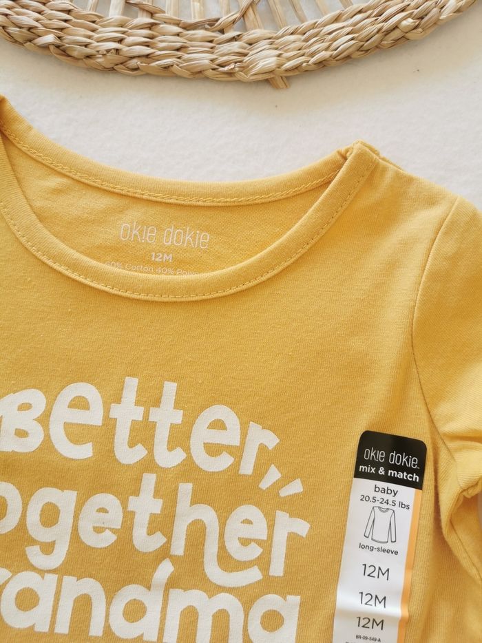 Tee-shirt jaune moutarde à volants Okie Dokie 12 Mois - photo numéro 2