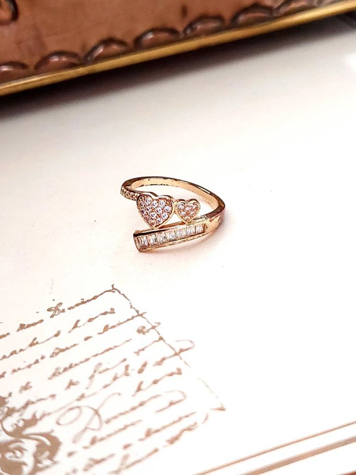 Bague doré cœur avec strass taille 53