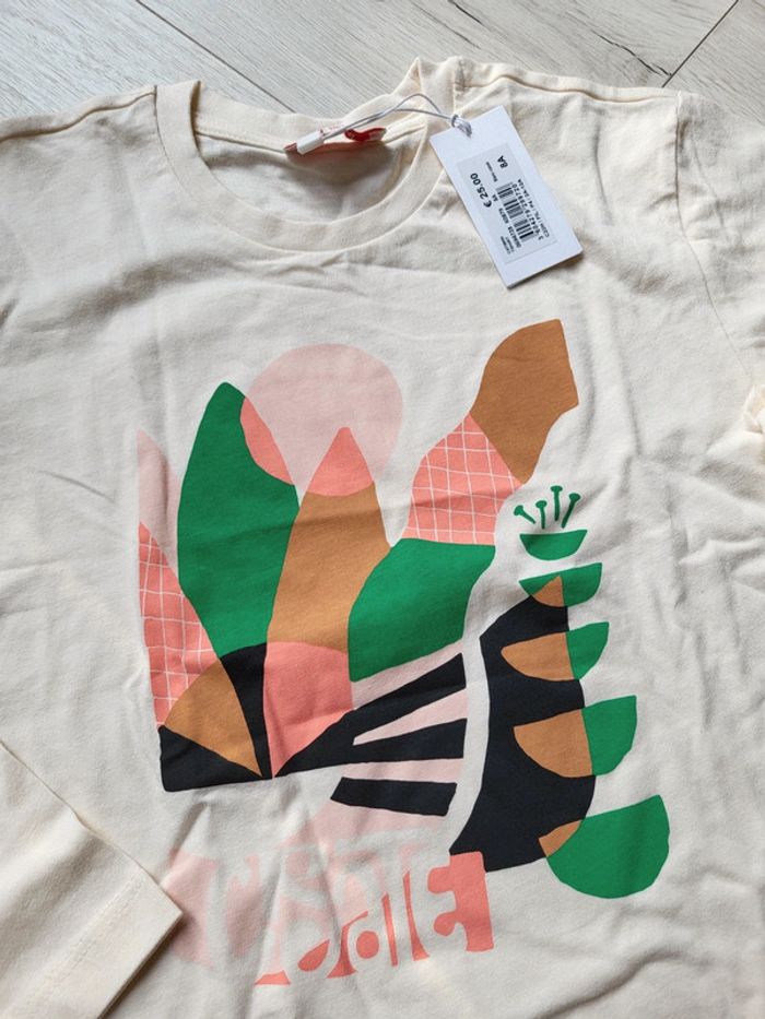 Tee shirt flowers catimini 8ans neuf - photo numéro 2