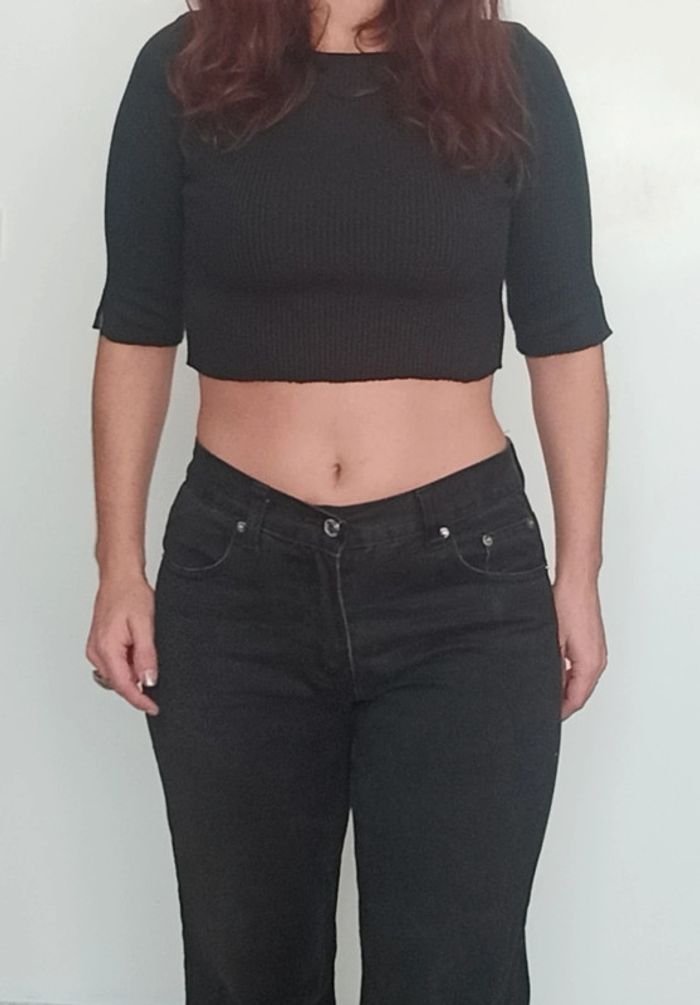 Pantalon jean noir droit long taille 40 - photo numéro 4