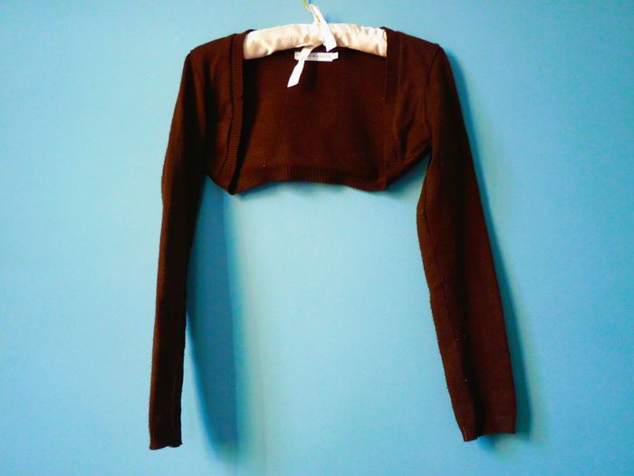 Gilet Femme cache cache court marron S 36 TBE - photo numéro 3