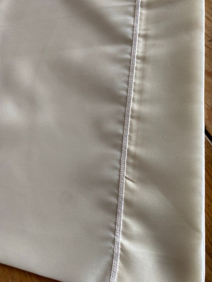 Housse traversin pour lit 2 personnes crème satiné - photo numéro 3