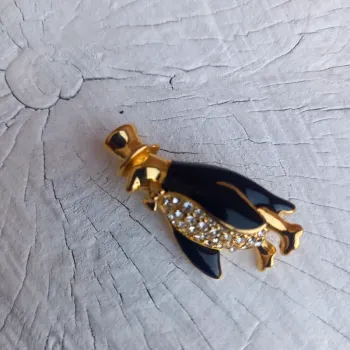 Broche vintage pingouin