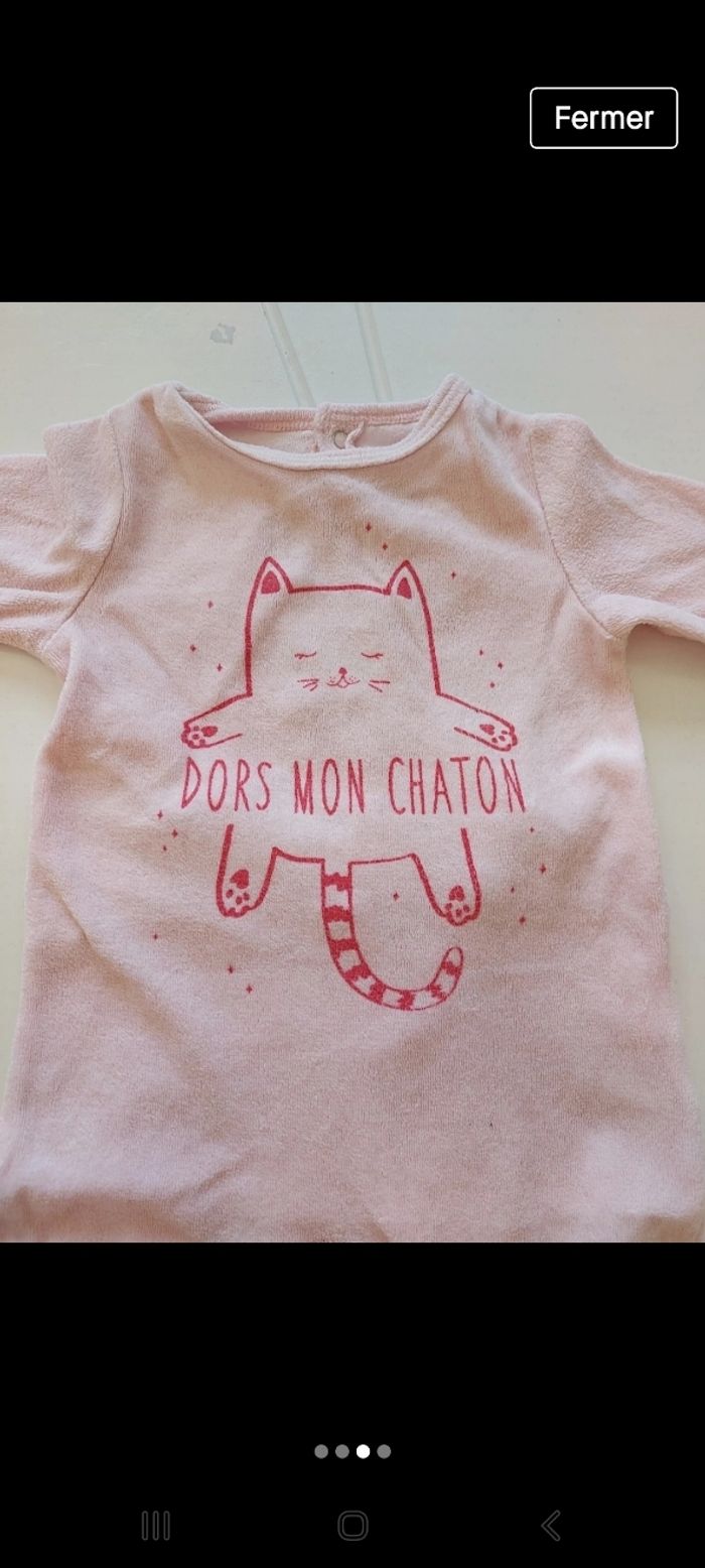 Pyjama 9 mois rose - photo numéro 3