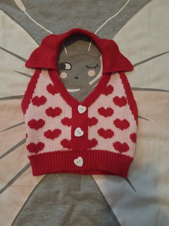 Top rouge tricoté  dos nus