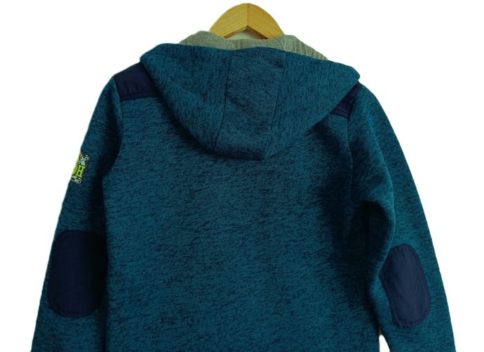 Gilet turquoise multicolore à capuche. Sweat a zip. In extenso. Taille 14 ans. - photo numéro 5