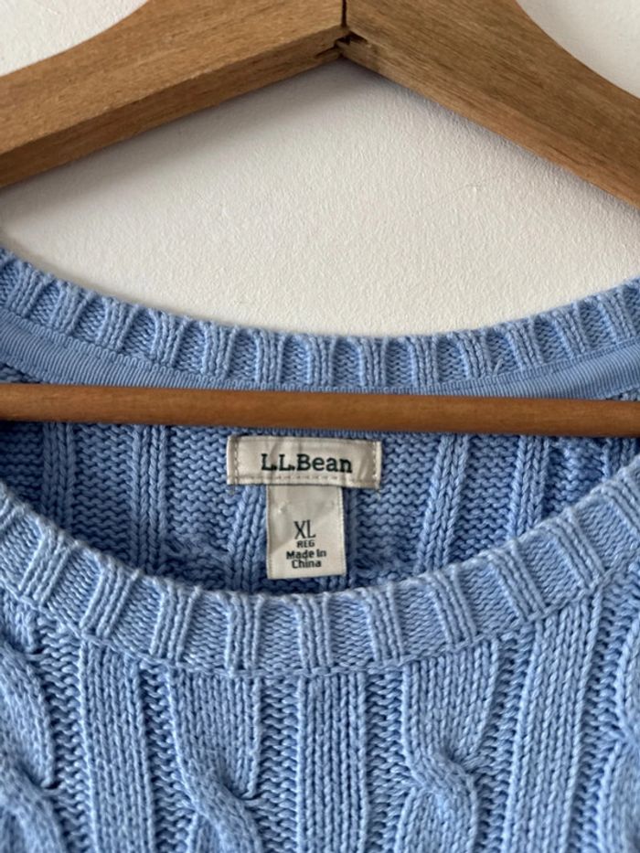 Pull torsadé L.L. Bean bleu clair – Taille XL – Très bon état - photo numéro 2
