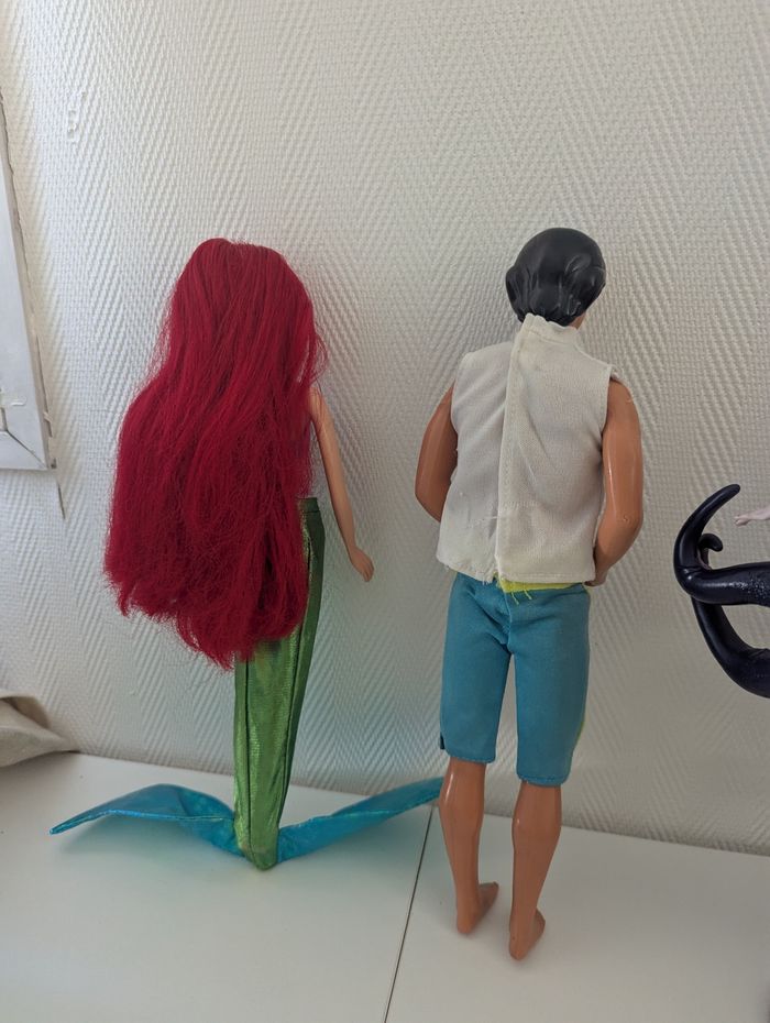 Lot poupées Disney la petite sirène Ariel, Eric vintage et Ursula - photo numéro 6
