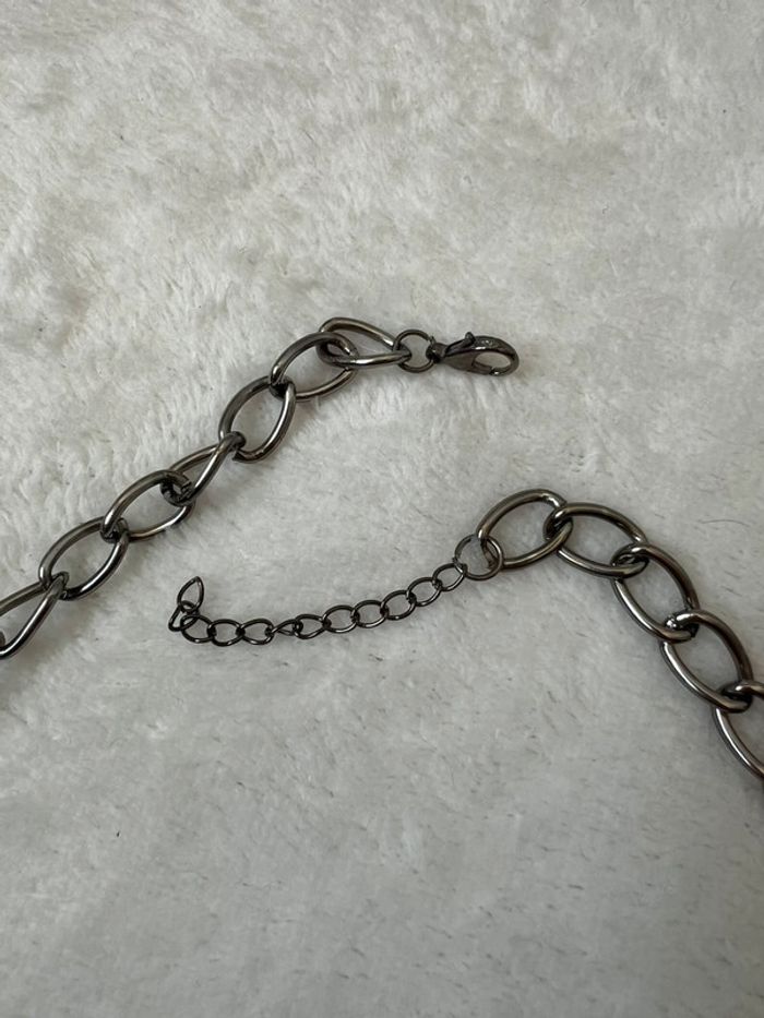 Collier fleurs effet cristal strass noir Coquette y2k vintage - photo numéro 6