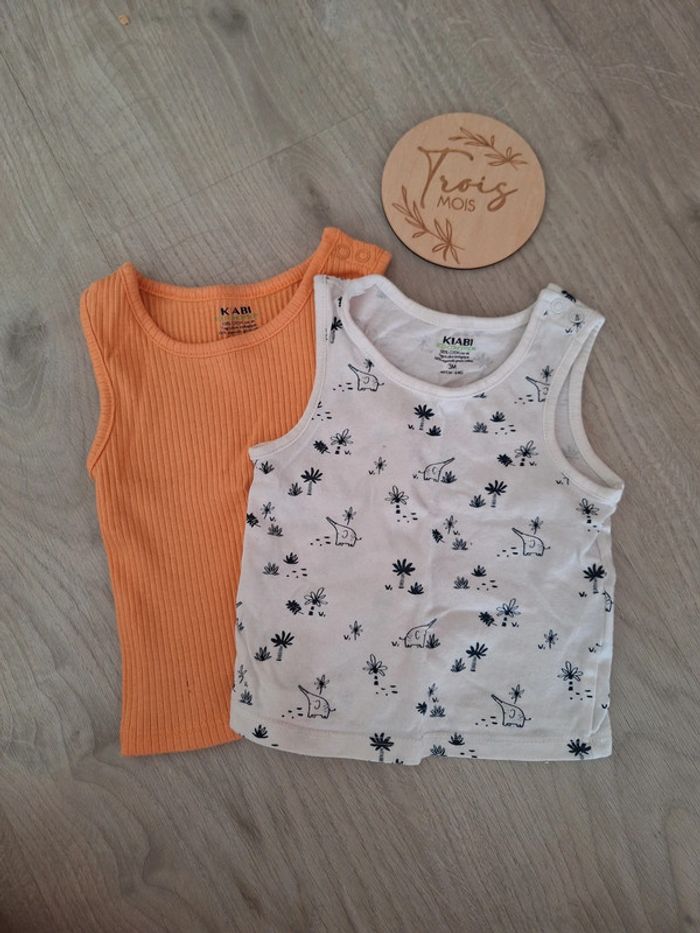 Lot de 2 tee-shirts Marcel Kiabi 3 mois - photo numéro 2