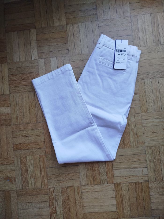 Pantalon jean Oft unisexe garçon fille blanc Cyrillus neuf