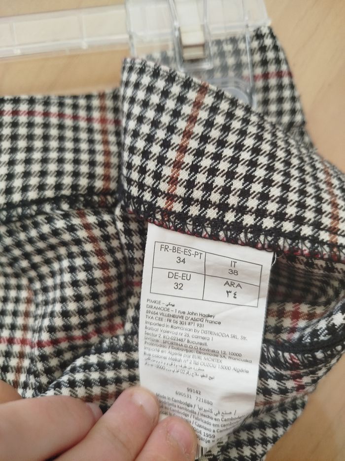 Jupe taille 34/36 motif pattes de poules - photo numéro 8
